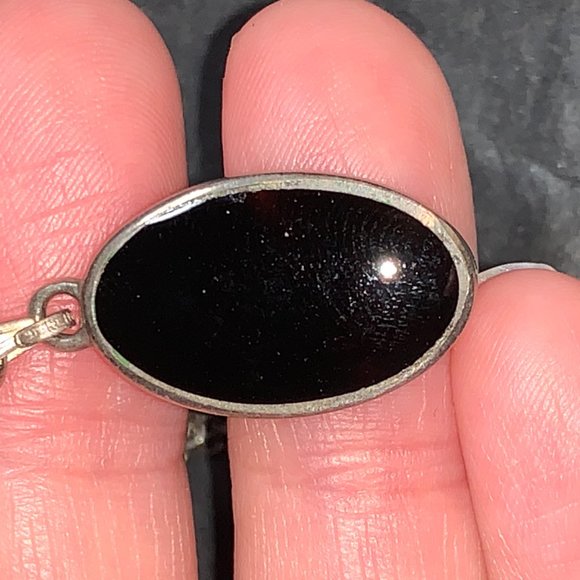 19" Vintage Cable chain with Onyx Starburst Pendant - Picture 12 of 16